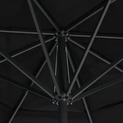 vidaXL Garden Parasol with Aluminium Pole 600 cm Black 5