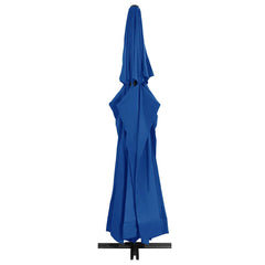 vidaXL Garden Parasol with Aluminium Pole 600 cm Azure Blue 3