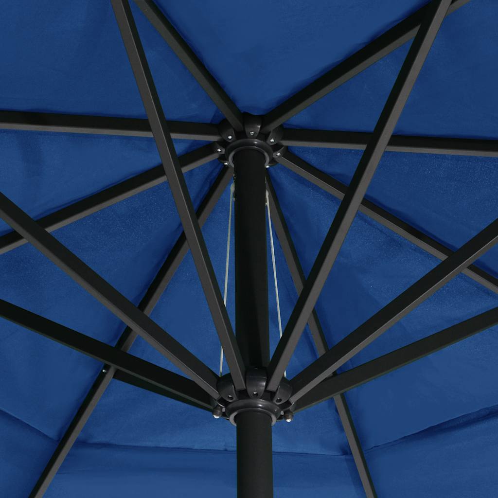 vidaXL Garden Parasol with Aluminium Pole 600 cm Azure Blue 5