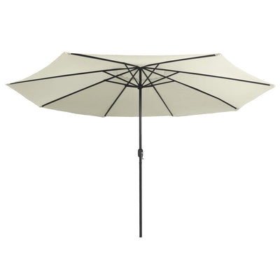 Outdoor Parasol with Metal Pole 400 cm Sand White