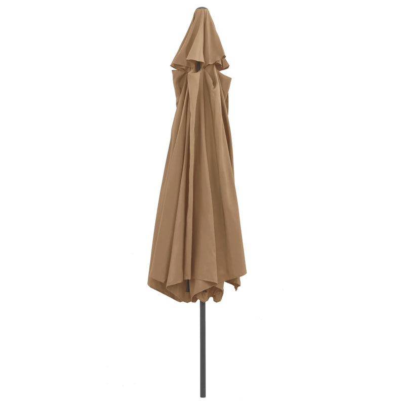 Outdoor Parasol with Metal Pole 400 cm Taupe