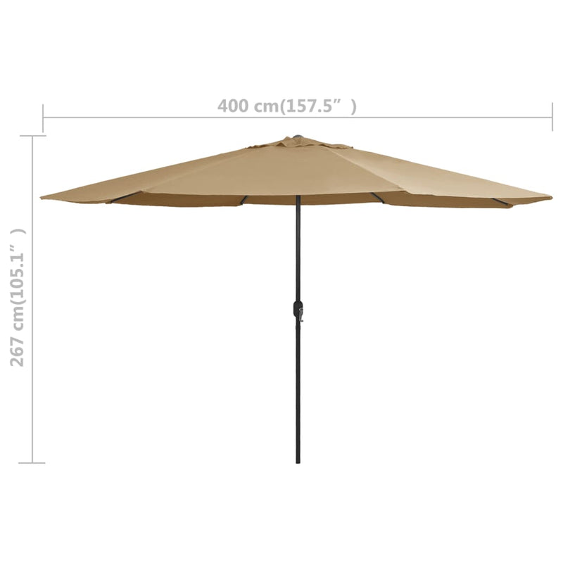 Outdoor Parasol with Metal Pole 400 cm Taupe