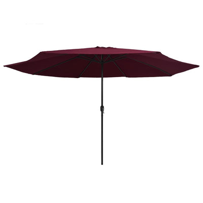 Outdoor Parasol with Metal Pole 400 cm Bordeaux Red