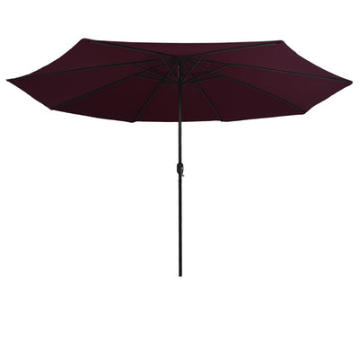 Outdoor Parasol with Metal Pole 400 cm Bordeaux Red