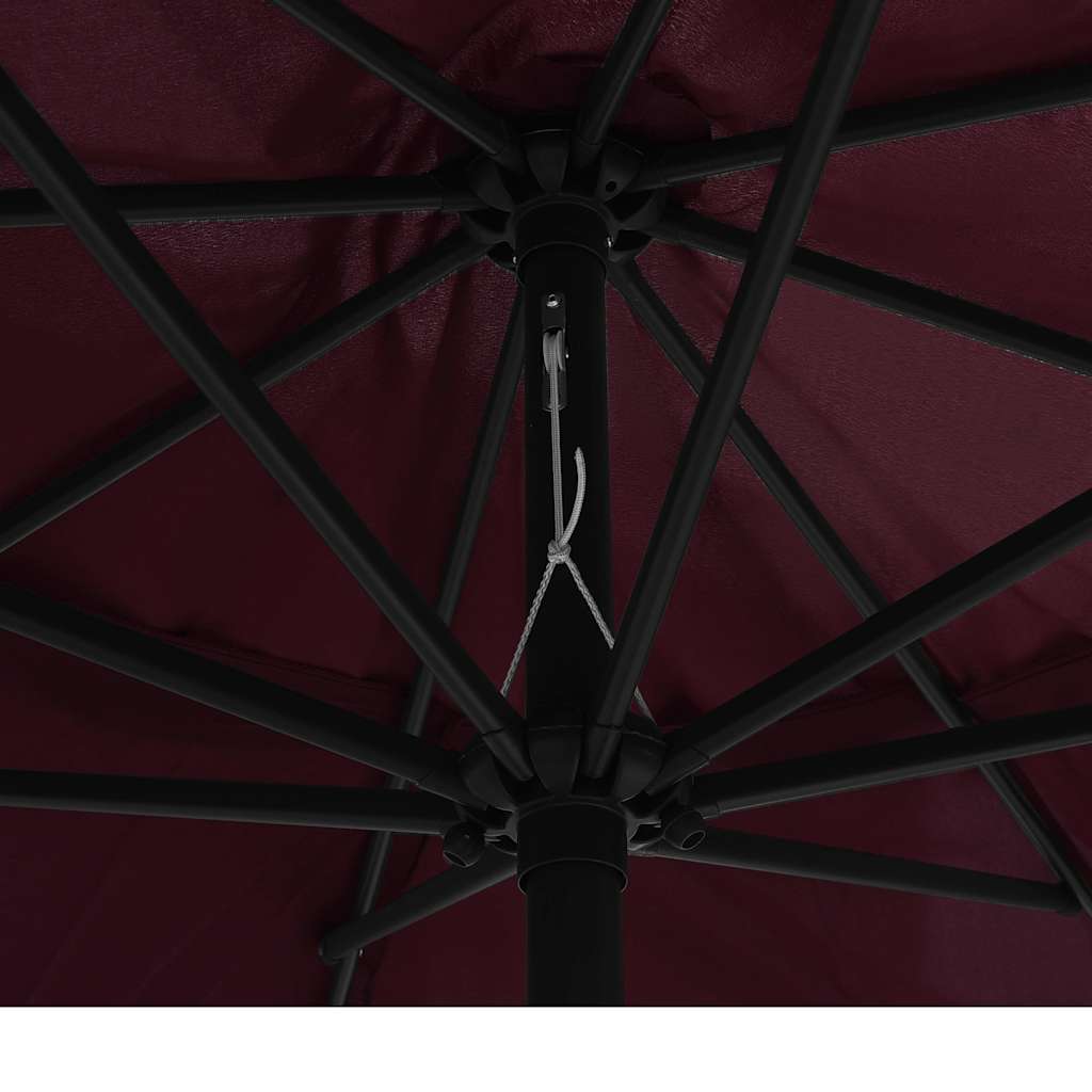 vidaXL Garden Parasol with Metal Pole 390 cm Bordeaux Red 5