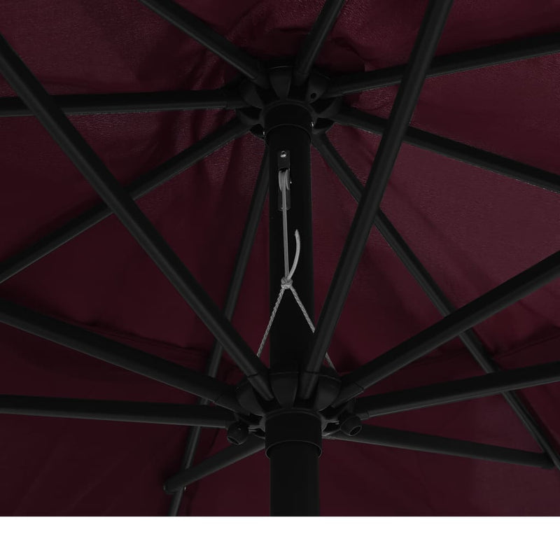 Outdoor Parasol with Metal Pole 400 cm Bordeaux Red