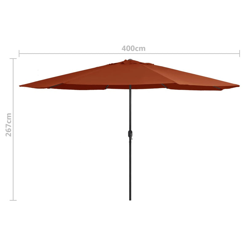 Outdoor Parasol with Metal Pole 400 cm Terracotta