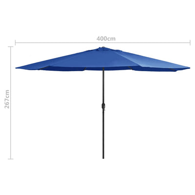 Outdoor Parasol with Metal Pole 400 cm Azure Blue