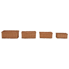 vidaXL Nesting Basket Set | Brown | Willow | Small, Medium, Large, Largest 2