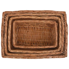 vidaXL Nesting Basket Set | Brown | Willow | Small, Medium, Large, Largest 3