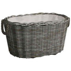 286985 vidaXL Firewood Basket with Carrying Handles 59x42x28 cm Grey Willow 1