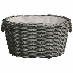 286985 vidaXL Firewood Basket with Carrying Handles 59x42x28 cm Grey Willow 2