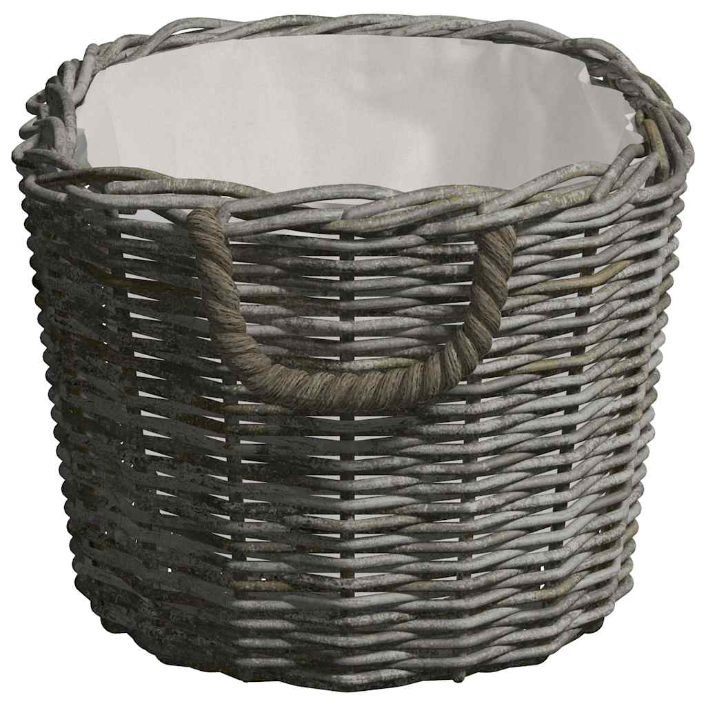 286985 vidaXL Firewood Basket with Carrying Handles 59x42x28 cm Grey Willow 3