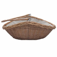 vidaXL Firewood Basket with Handle 57x46.5x52 cm Brown Willow 5