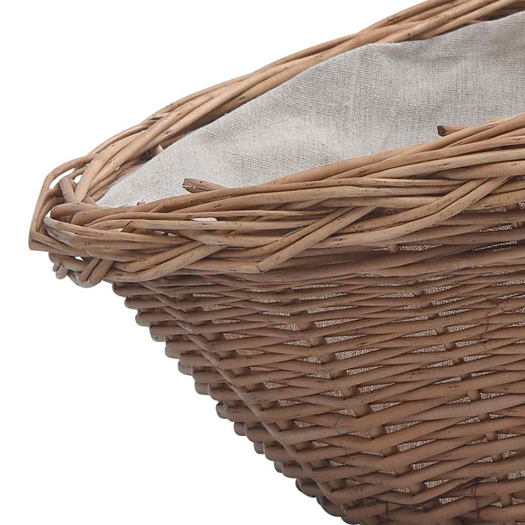 vidaXL Firewood Basket with Handle 57x46.5x52 cm Brown Willow 6