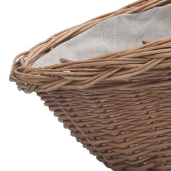 vidaXL Firewood Basket with Handle 57x46.5x52 cm Brown Willow 6