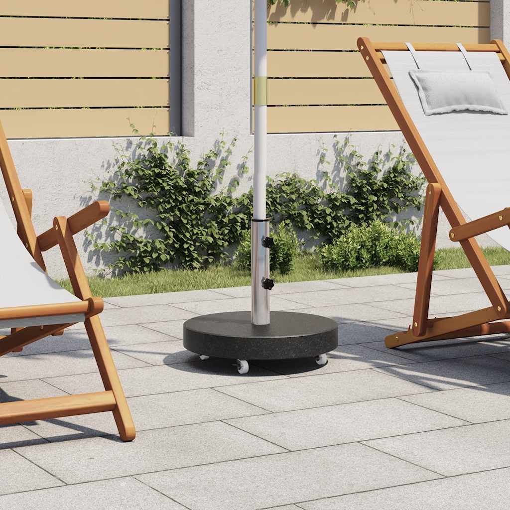 vidaXL Parasol Base Granite 30 kg Round Black 1