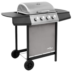 Gas BBQ Grill Black and silver 4 Burners