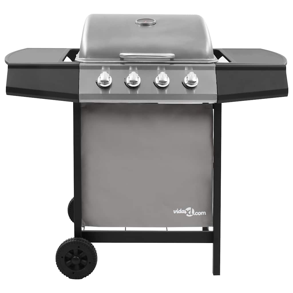 Gas BBQ Grill Black and silver 4 Burners