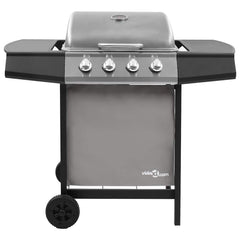 Gas BBQ Grill Black and silver 4 Burners