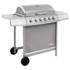 Gas BBQ Grill Silver 6 burners