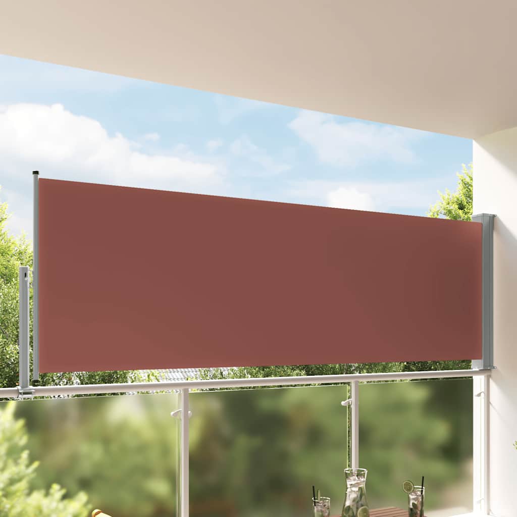 vidaXL Patio Retractable Side Awning 120x300 cm Brown 1