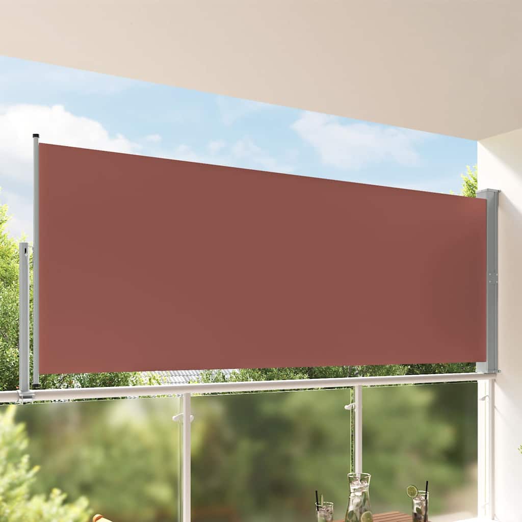 vidaXL Side Awning | Brown | Polyester | 140x300 cm | Retractable | Awnings 1