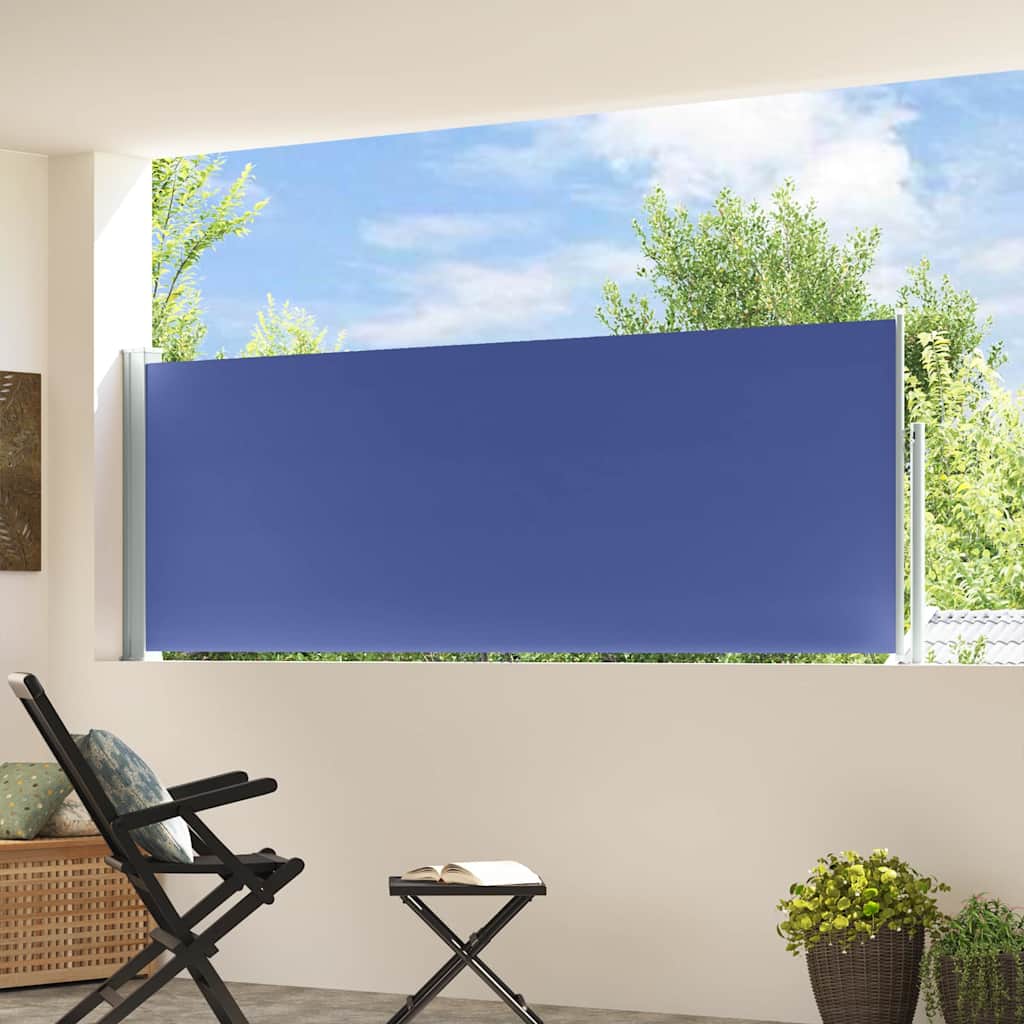 vidaXL Patio Retractable Side Awning 100x314 cm Blue 3