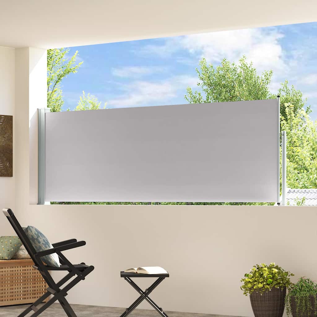 vidaXL Patio Retractable Side Awning 100x314 cm Grey 3