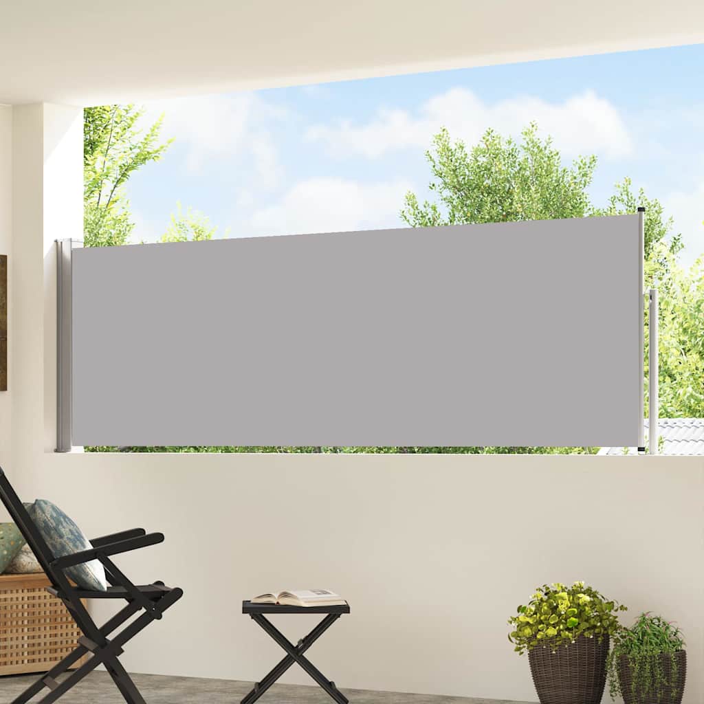 vidaXL Patio Retractable Side Awning 100x500 cm Grey 3