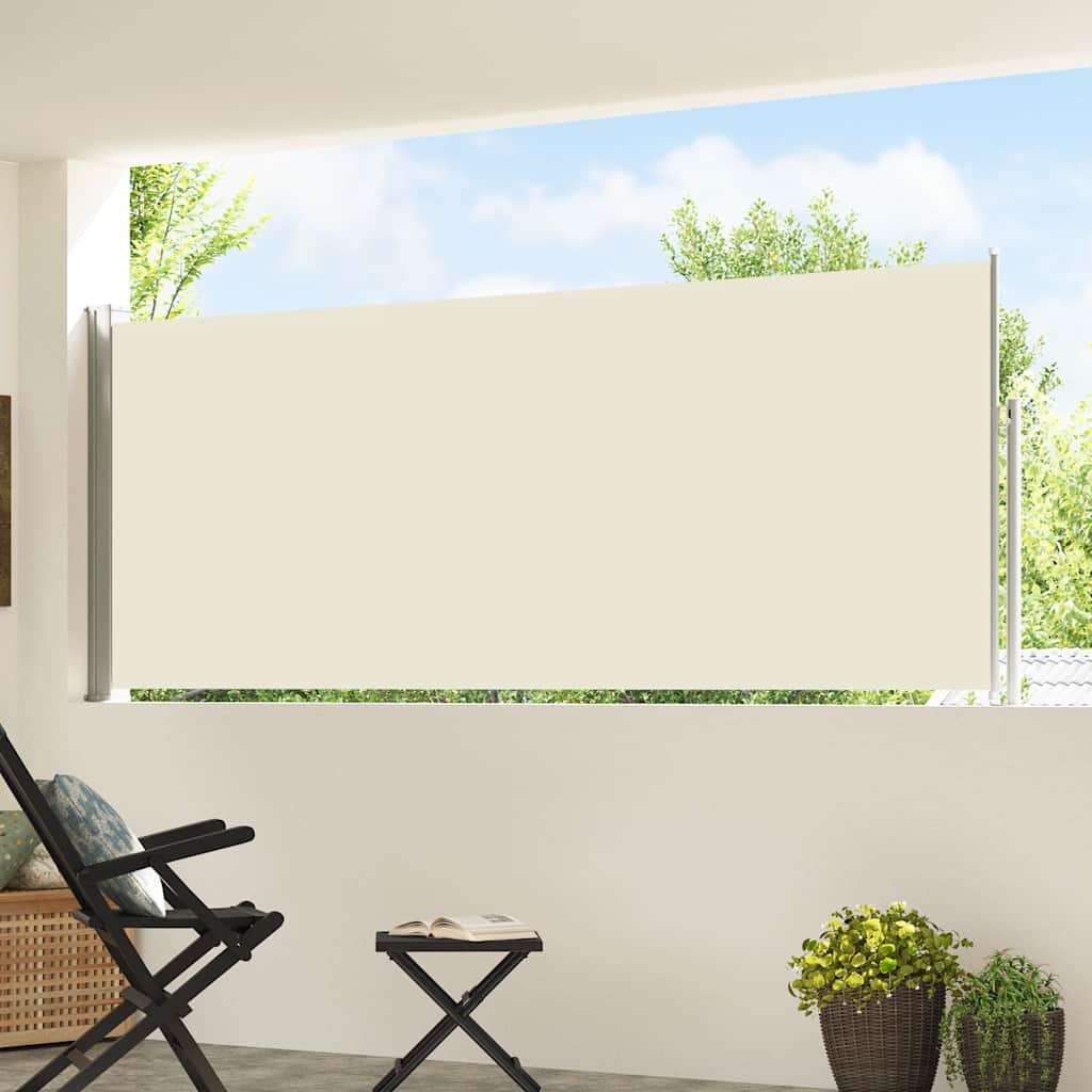 vidaXL Patio Retractable Side Awning 117x514 cm Cream 3