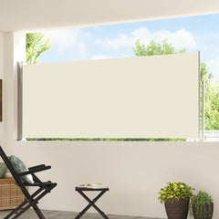 Patio Retractable Side Awning 117x514 cm Drop 500 cm Width 117 cm Cream