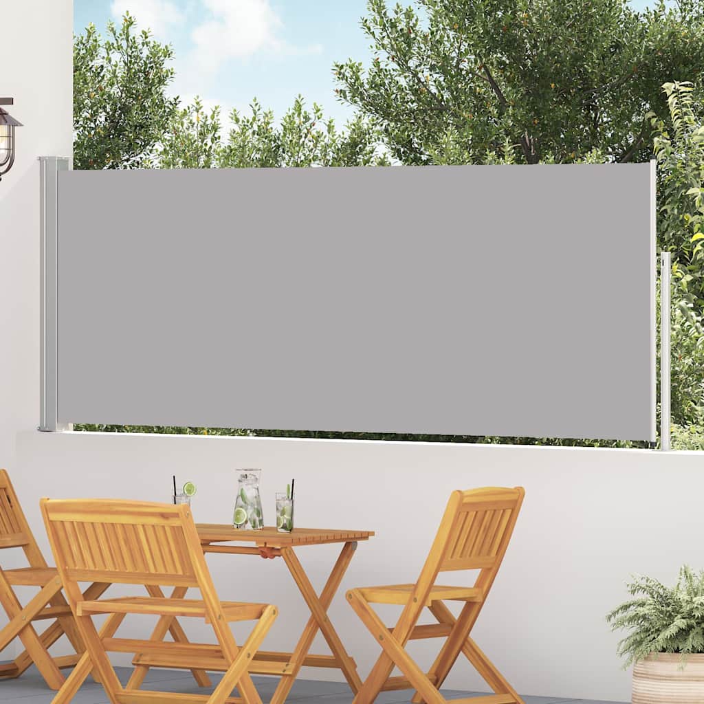 Patio Retractable Side Awning 117x514 cm Drop 500 cm Width 117 cm Grey
