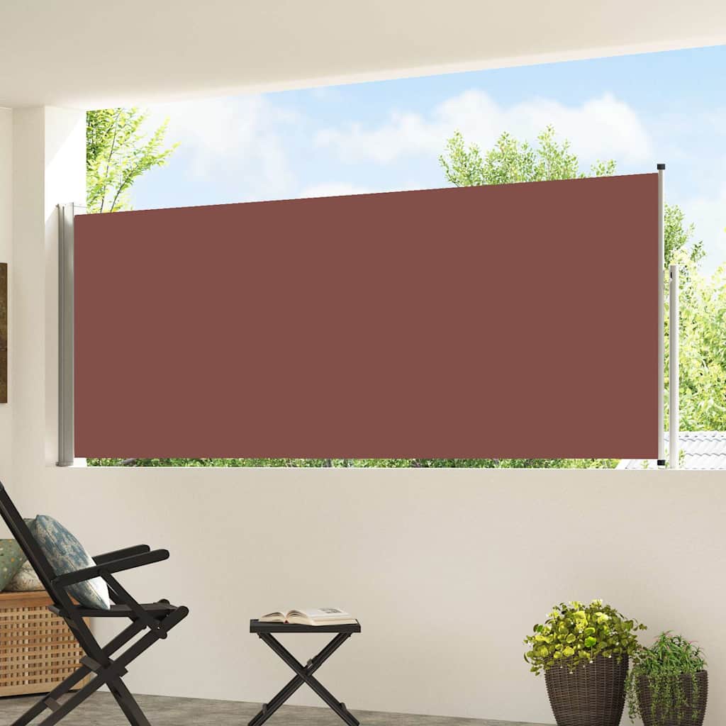 vidaXL Patio Retractable Side Awning 117x514 cm Brown 3