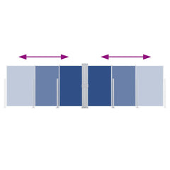 vidaXL Side Awning | Blue | Polyester fabric with PU coating | 160x600 cm 6