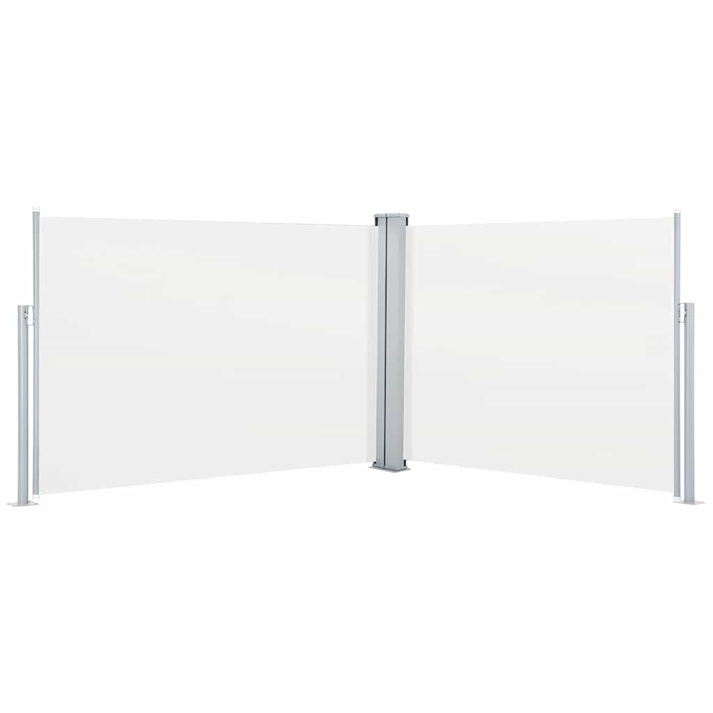vidaXL Side Awning | Cream | Polyester | 100x1000 cm | Retractable 2