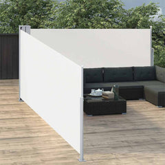 vidaXL Side Awning | Cream | Polyester | 100x1000 cm | Retractable 1