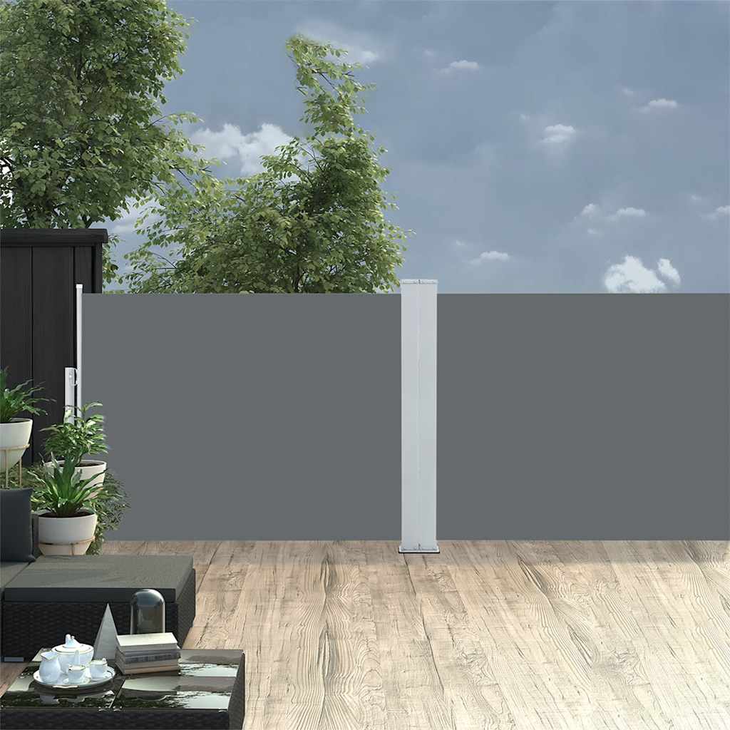 vidaXL Retractable Side Awning Anthracite 100x1000 cm 3
