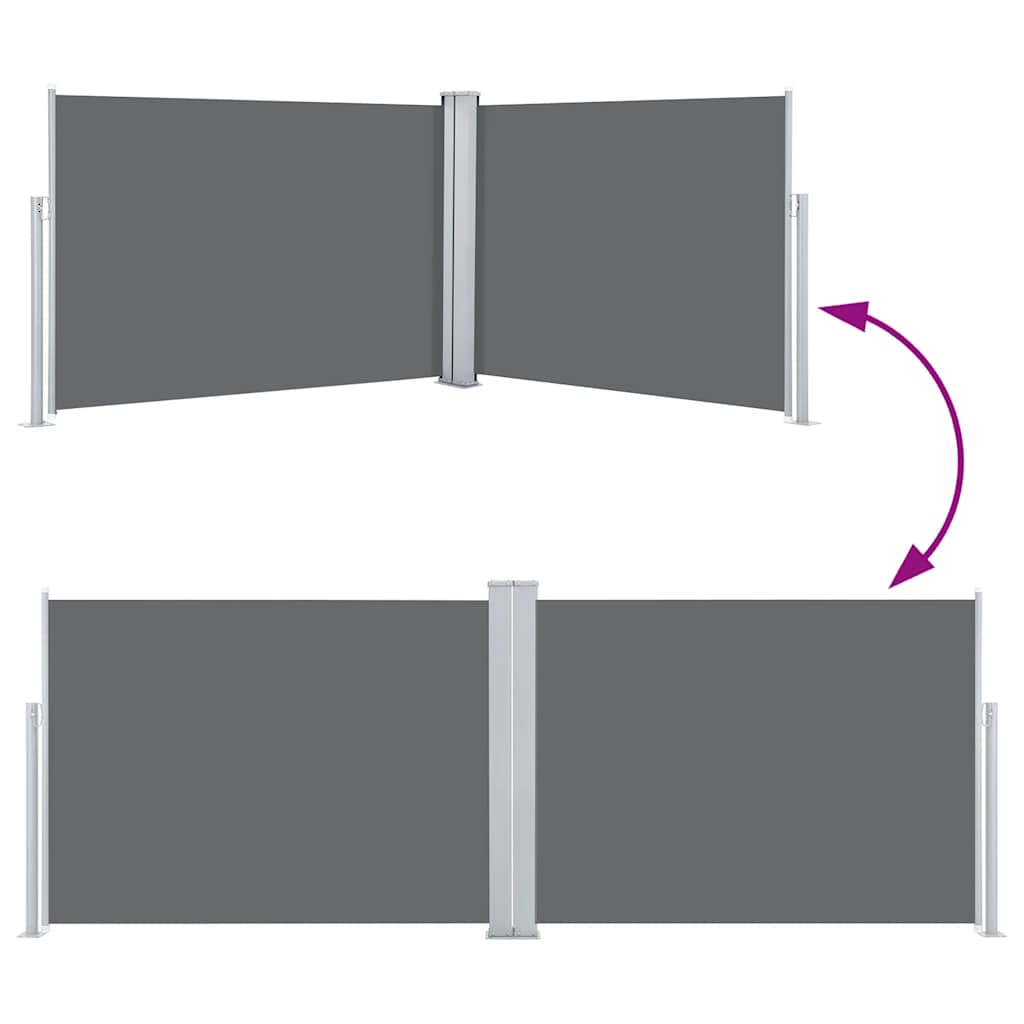 vidaXL Retractable Side Awning Anthracite 120x1000 cm 5