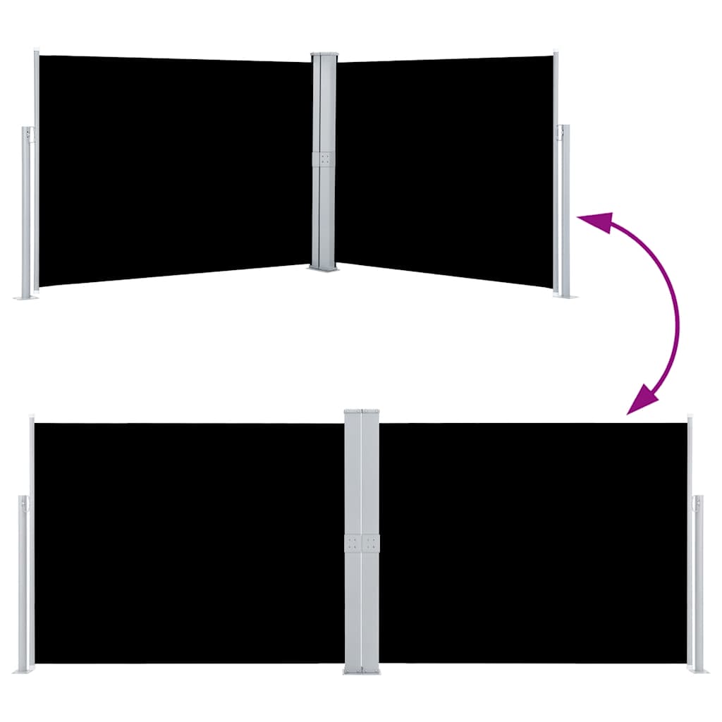 vidaXL Retractable Side Awning Black 140x1000 cm 5