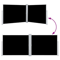 vidaXL Retractable Side Awning Black 140x1000 cm 5