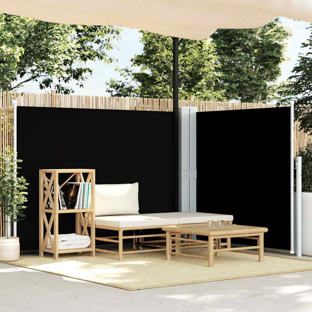 vidaXL Retractable Side Awning Black 140x1000 cm 1