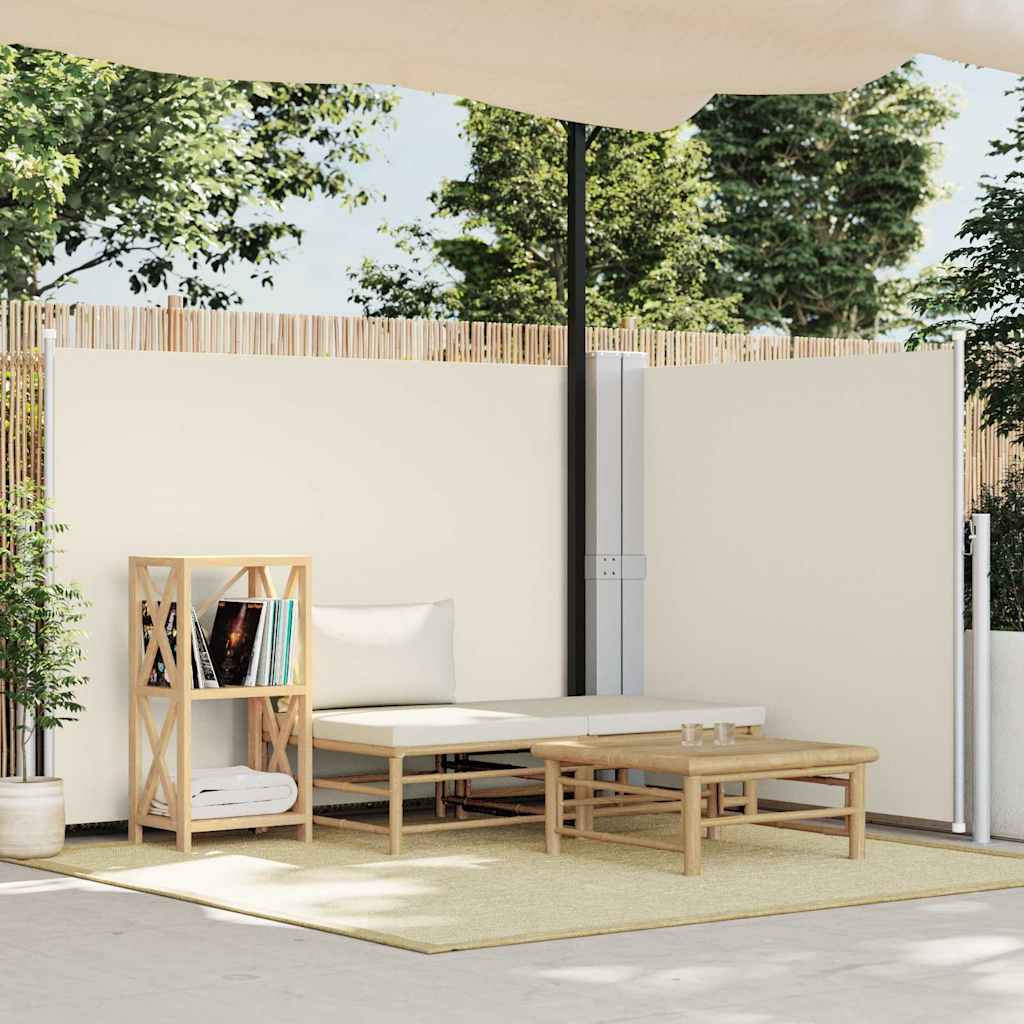 vidaXL Side Awning | Cream | Polyester with PU coating | 140 x 1000 cm 1