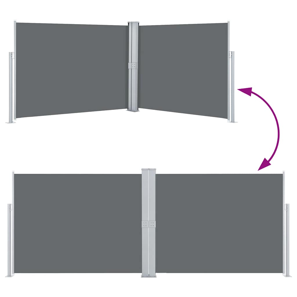 vidaXL Retractable Side Awning Anthracite 140x1000 cm 5