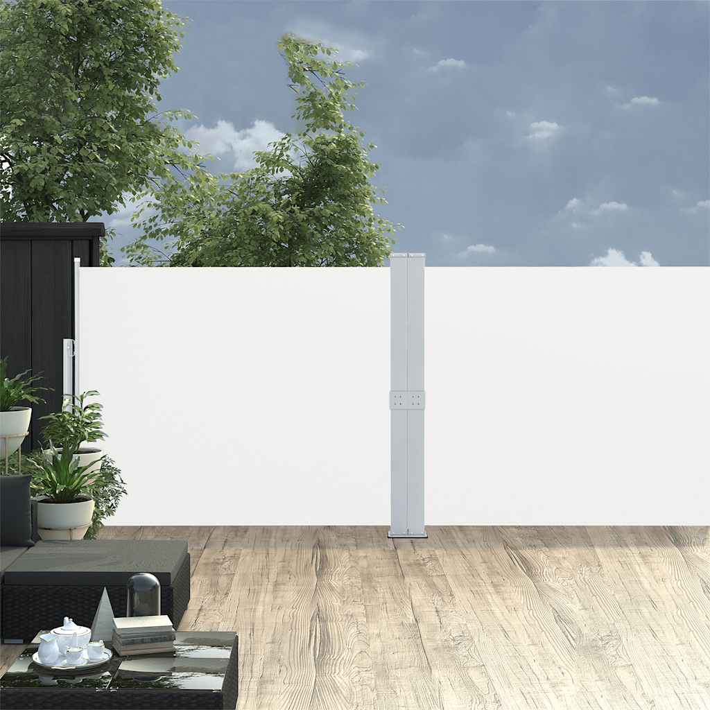 vidaXL Retractable Side Awning Cream 170x1000 cm 1