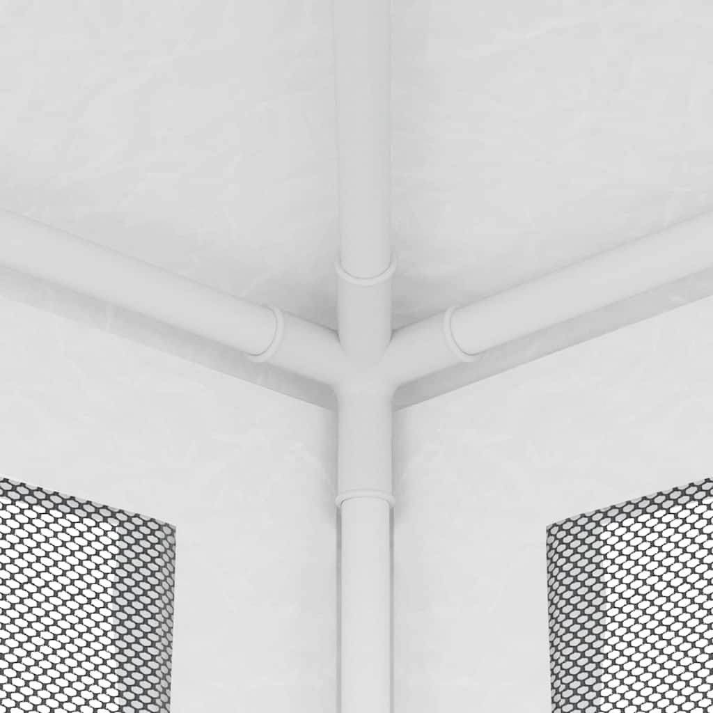 vidaXL Party Tent with 4 Mesh Sidewalls 2.5x2.5 m White 6