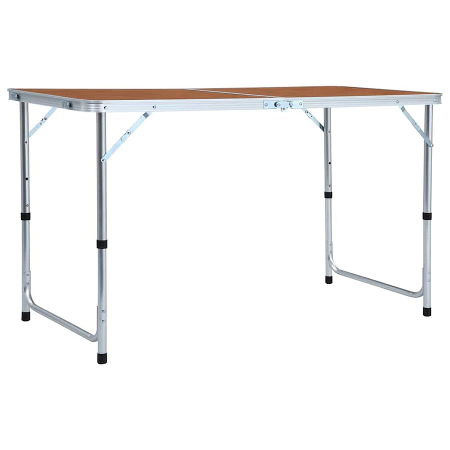 Foldable Camping Table Aluminium Brown 120 x 60 cm