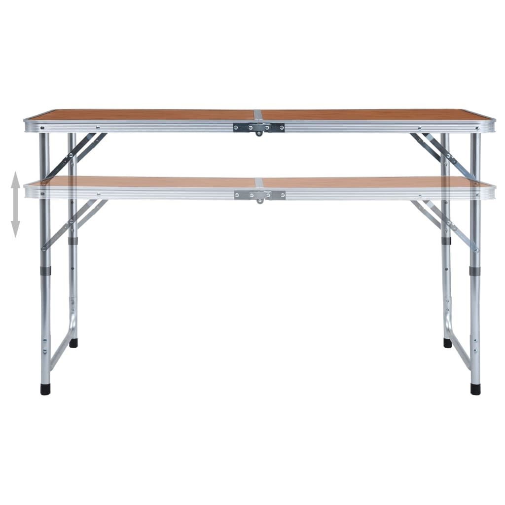 vidaXL Foldable Camping Table Aluminium 120x60 cm 2