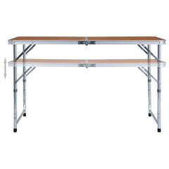 vidaXL Foldable Camping Table Aluminium 120x60 cm 2