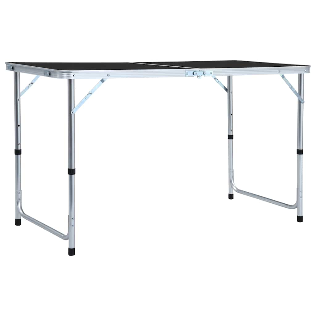 vidaXL Foldable Camping Table Grey Aluminium 120x60 cm 1